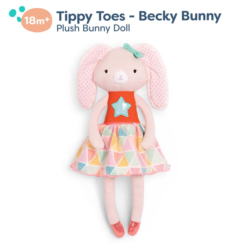 B. toys â€“ 15-Inch Plush Bunny â€“ Soft Stuffed Animal for Baby, Toddler, â€“ Orange & Pastel Outfit â€“ Washable Rabbit â€“ Tippy Toes â€“ Becky Bunny â€“ 0+ Months - Image 4